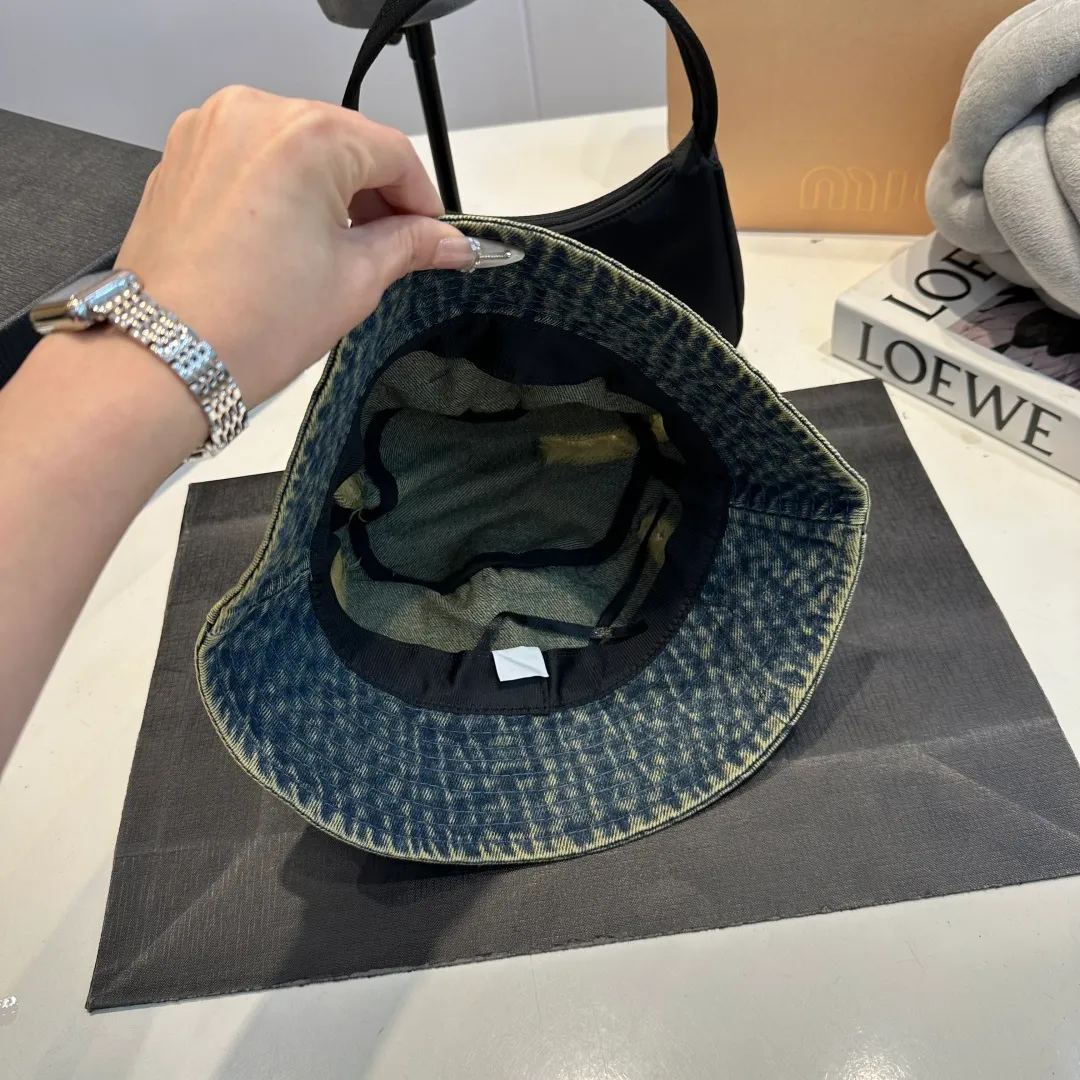 P60 Croxin spring and summer new denim fisherman hat, retro old street style, washed and torn edges, photo-taking item